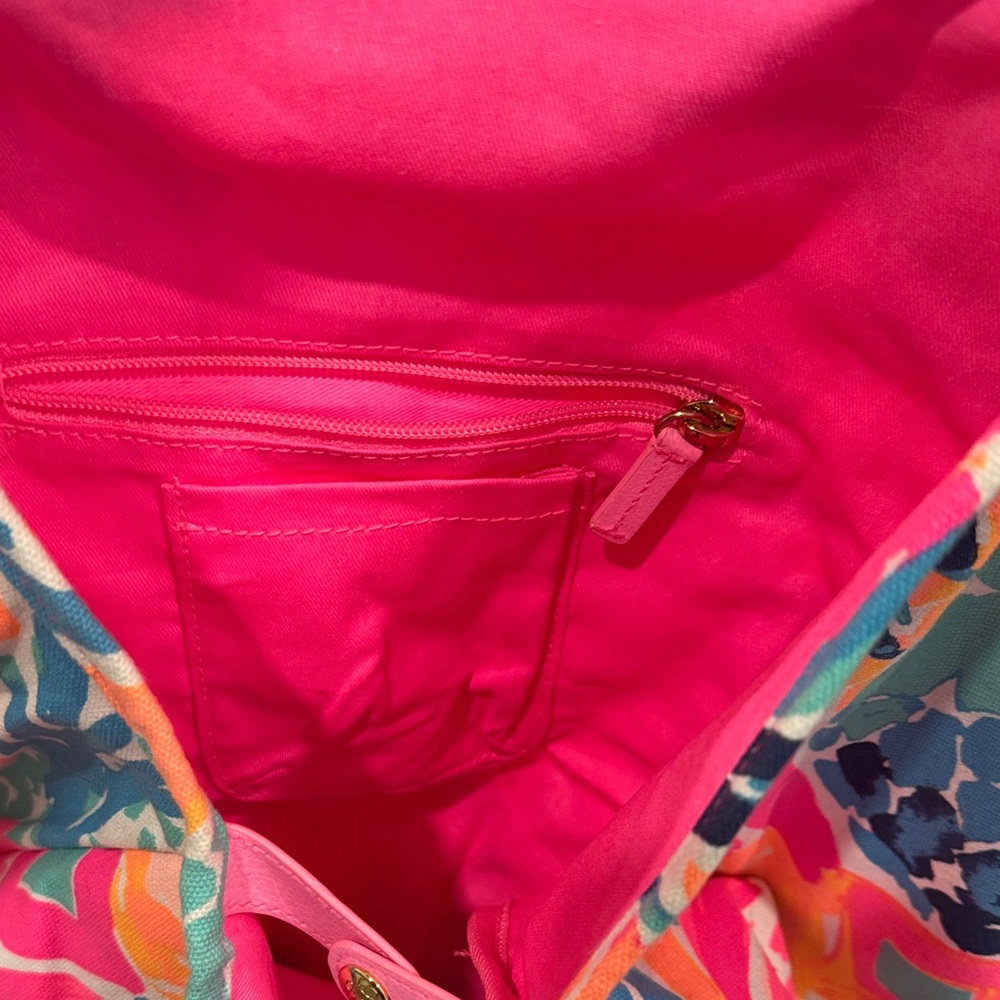 Lilly Pulitzer Pink and Blue Tropical Tote - Picture 6 of 8